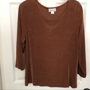 Coldwater Creek 3/4 Sleeve Skinky Knit Top L
